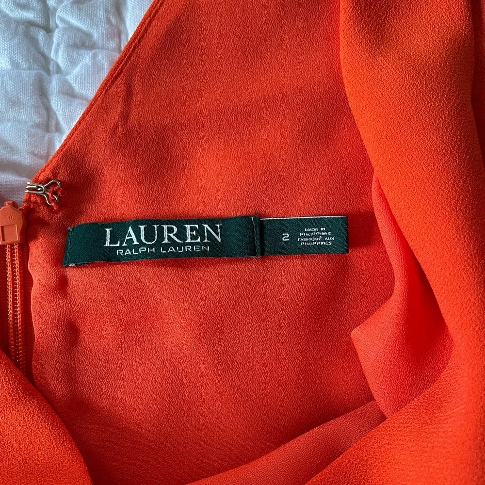 Lauren Ralph Lauren Bright Orange Shift Dress - Picture 3 of 10